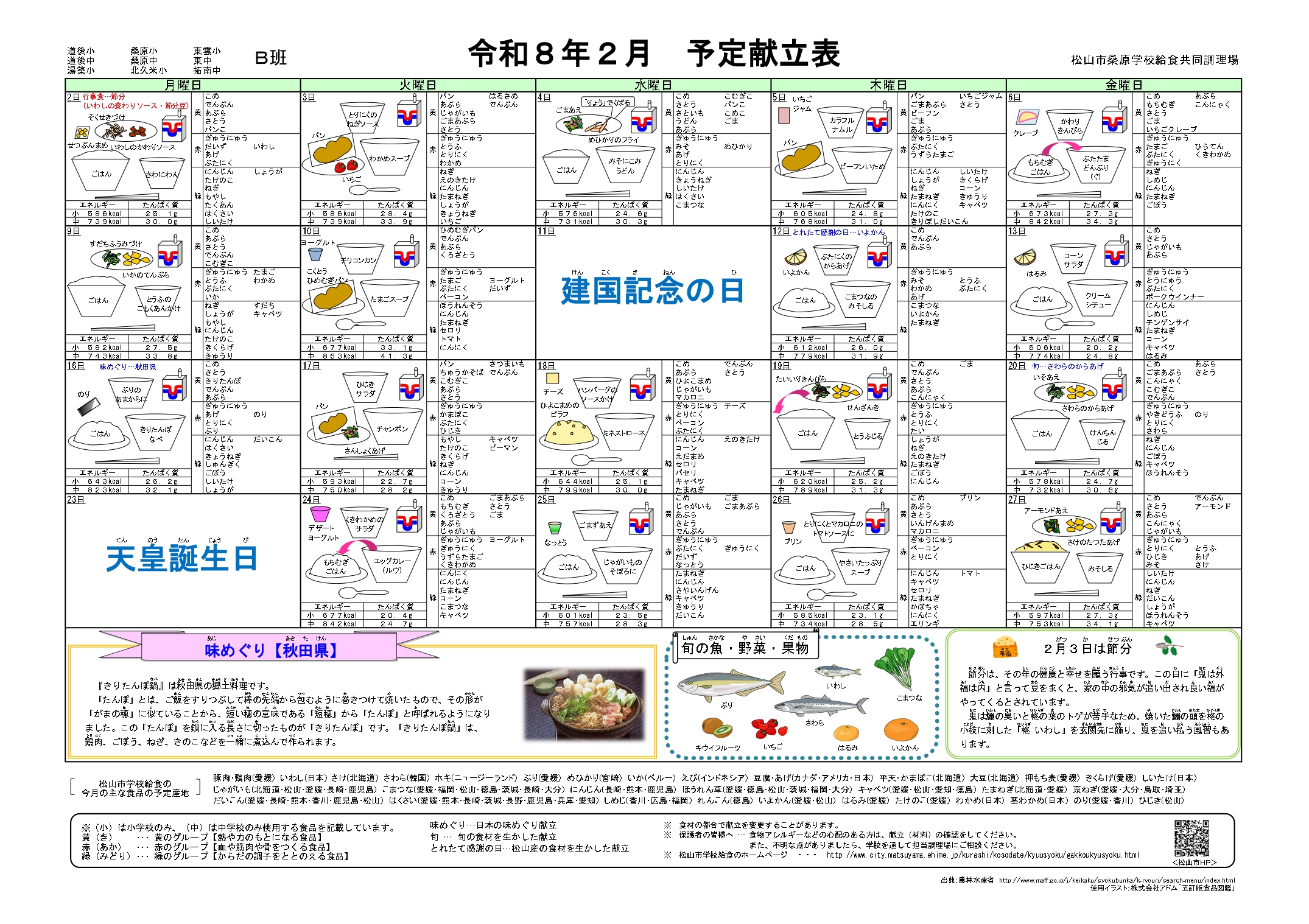 R8.2月分予定献立表